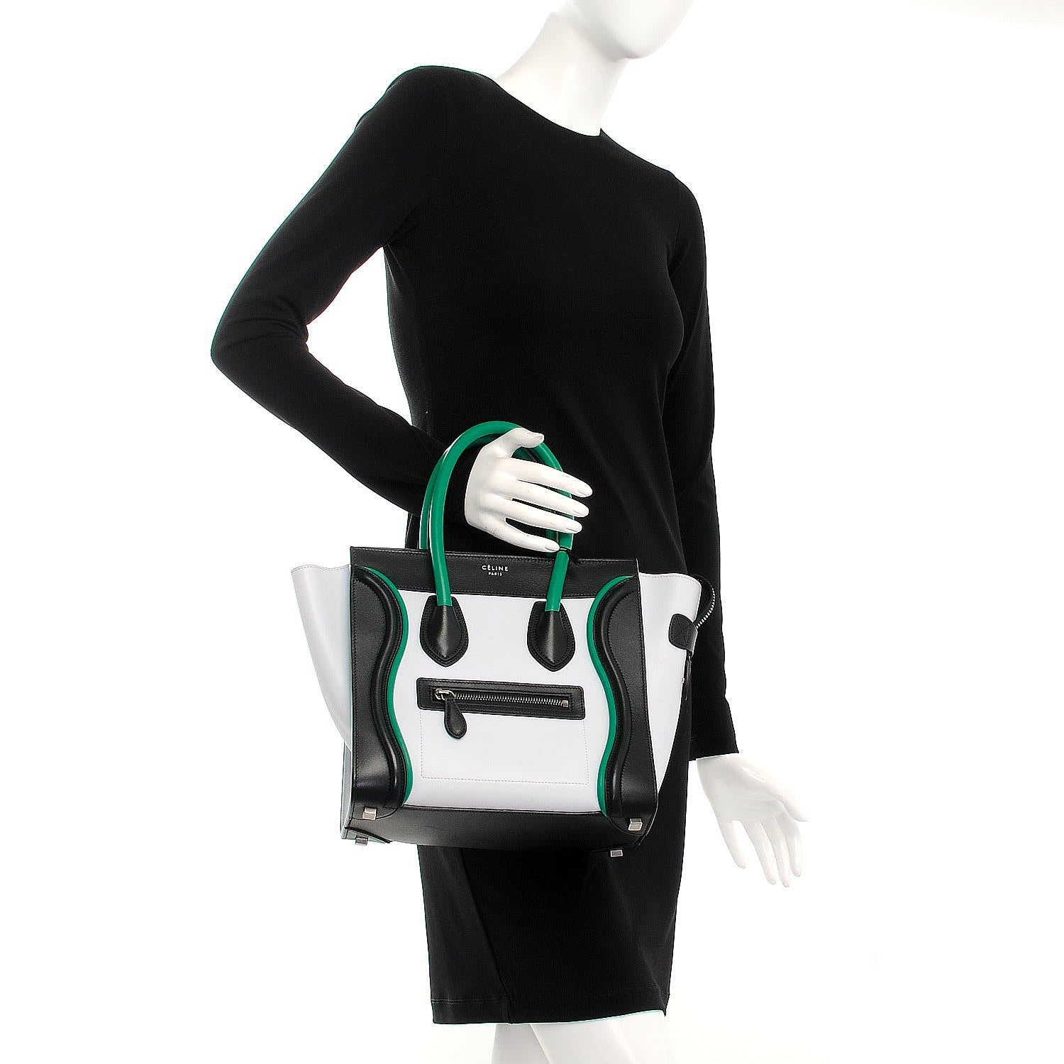 Celine Smooth Calfskin Micro Tri-Color Luggage Turquoise 2 of 7