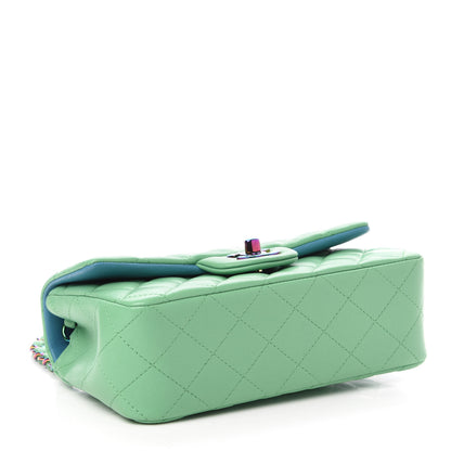 Chanel Lambskin Quilted Mini Rectangular Flap Green Blue 4 of 11