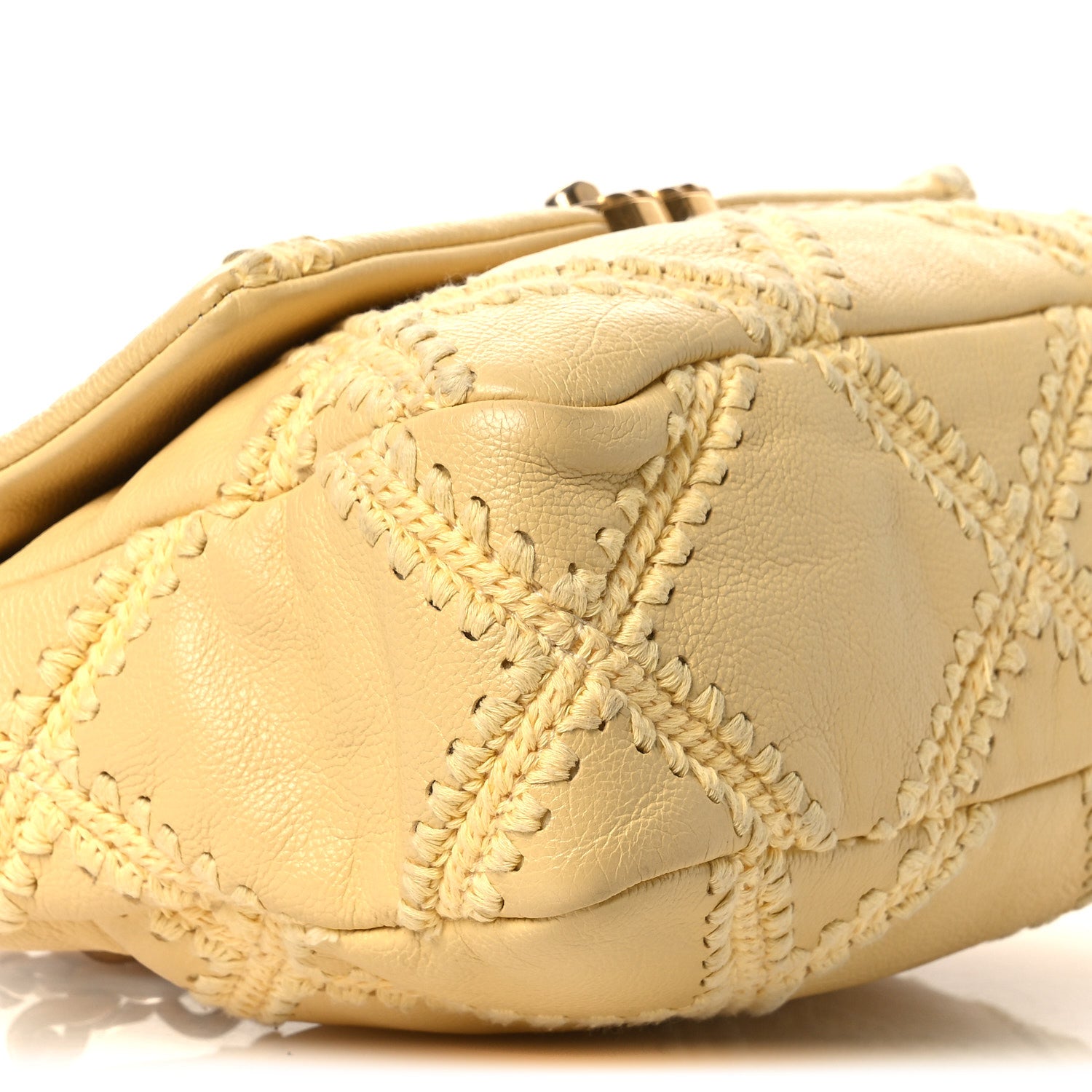 Chanel Calfskin Crochet Medium Chanel 19 Flap Yellow 1874981