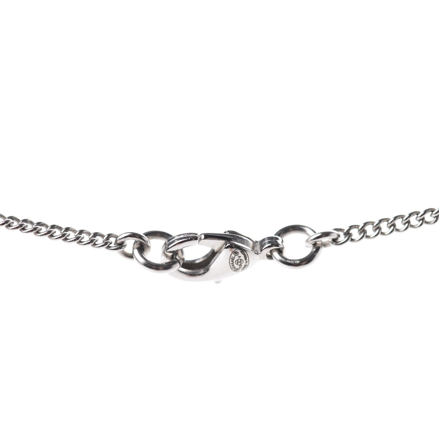 Chanel Crystal Timeless CC Necklace Silver 5 of 5