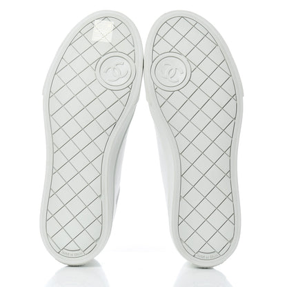 Chanel Fabric Low Top Sneakers 39.5 White 5 of 13