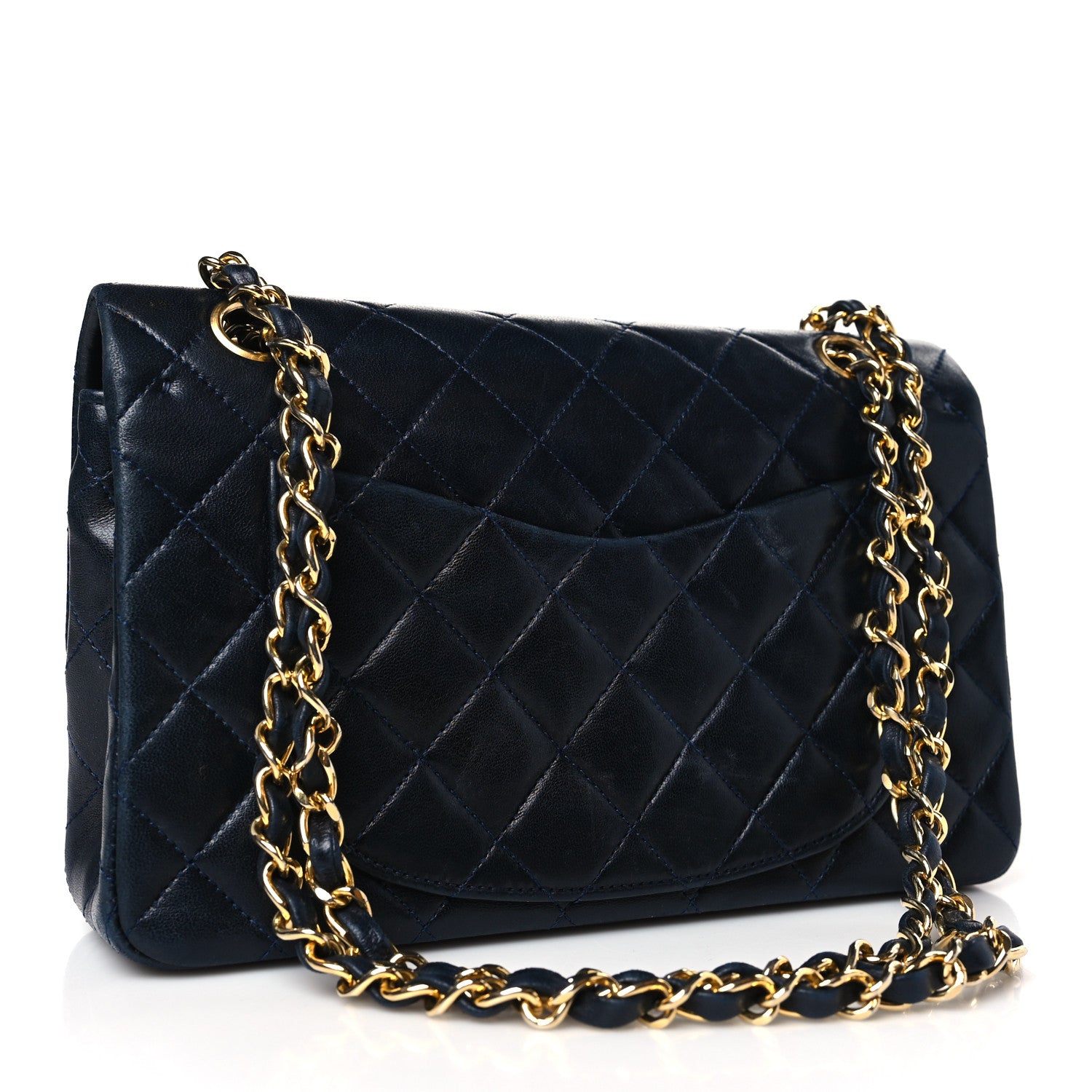 Chanel Lambskin Quilted Medium Double Flap Navy 3 of 10