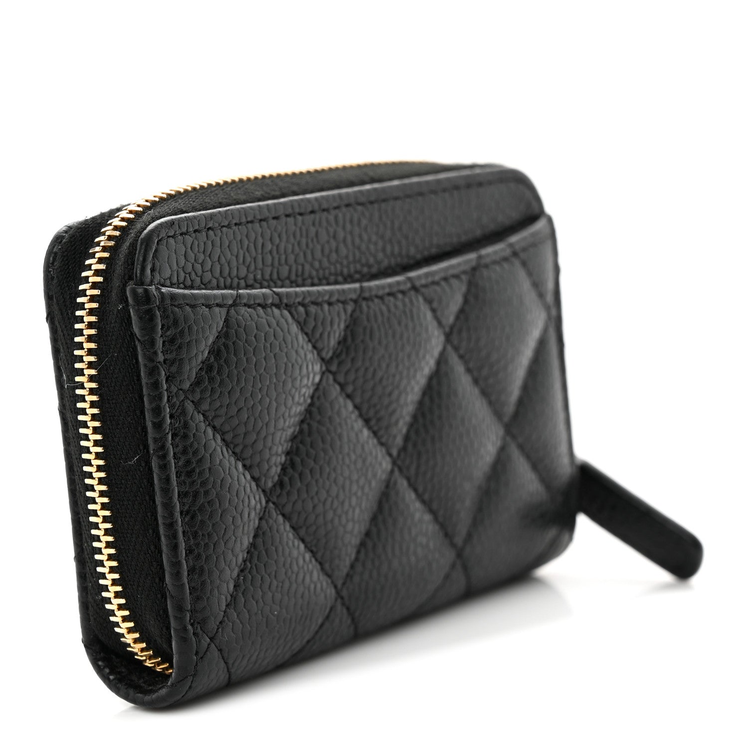 Chanel Caviar Quilted Zip Coin Purse Black 3 of 9