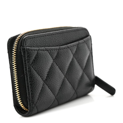 Chanel Caviar Quilted Zip Coin Purse Black 3 of 9