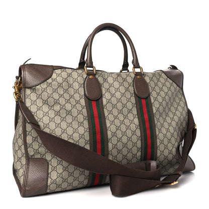 Gucci GG Supreme Monogram Web Large Ophidia Carry-On Duffle Bag Beige New Acero 2 of 9