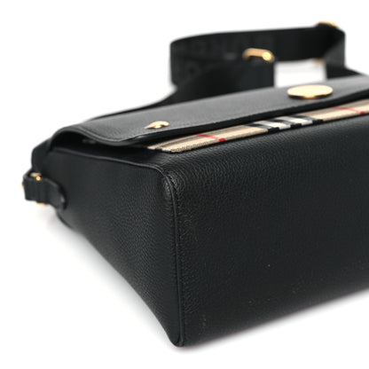 Burberry Grainy Calfskin Vintage Check Note Crossbody Bag Black 7 of 8