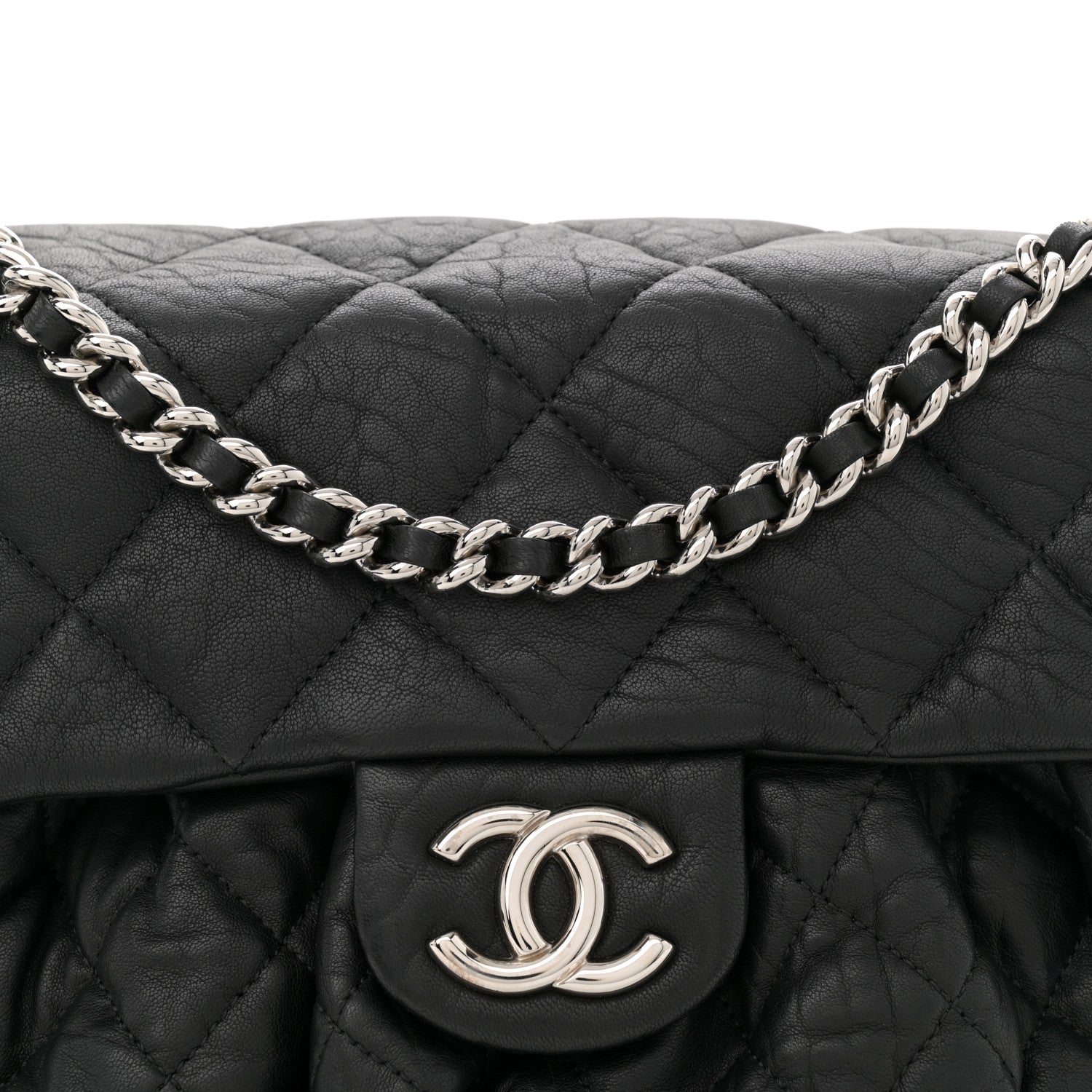 Chanel Washed Lambskin Quilted Medium Chain Around Messenger Black 8 of 11