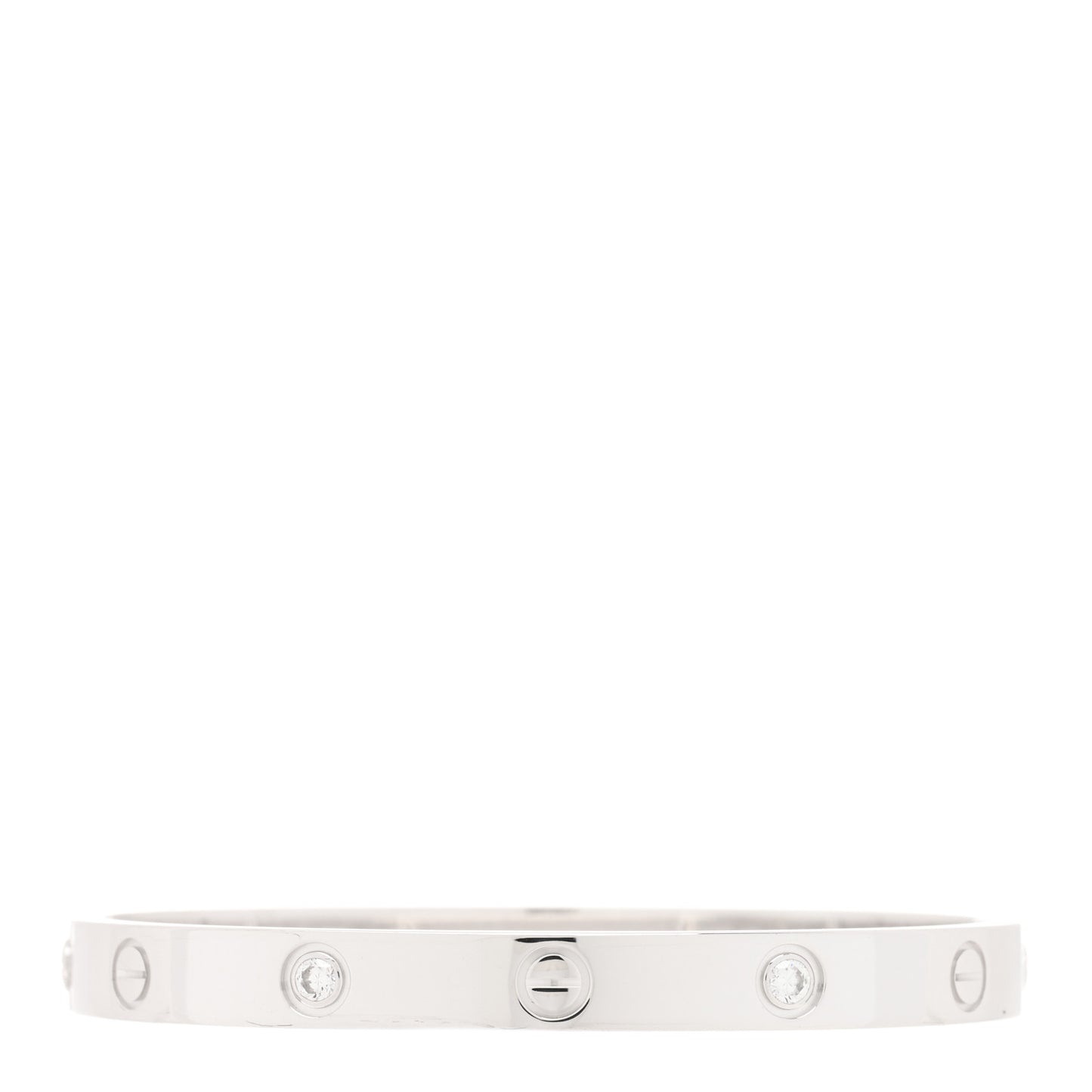 18K White Gold 4 Diamond LOVE Bracelet 17