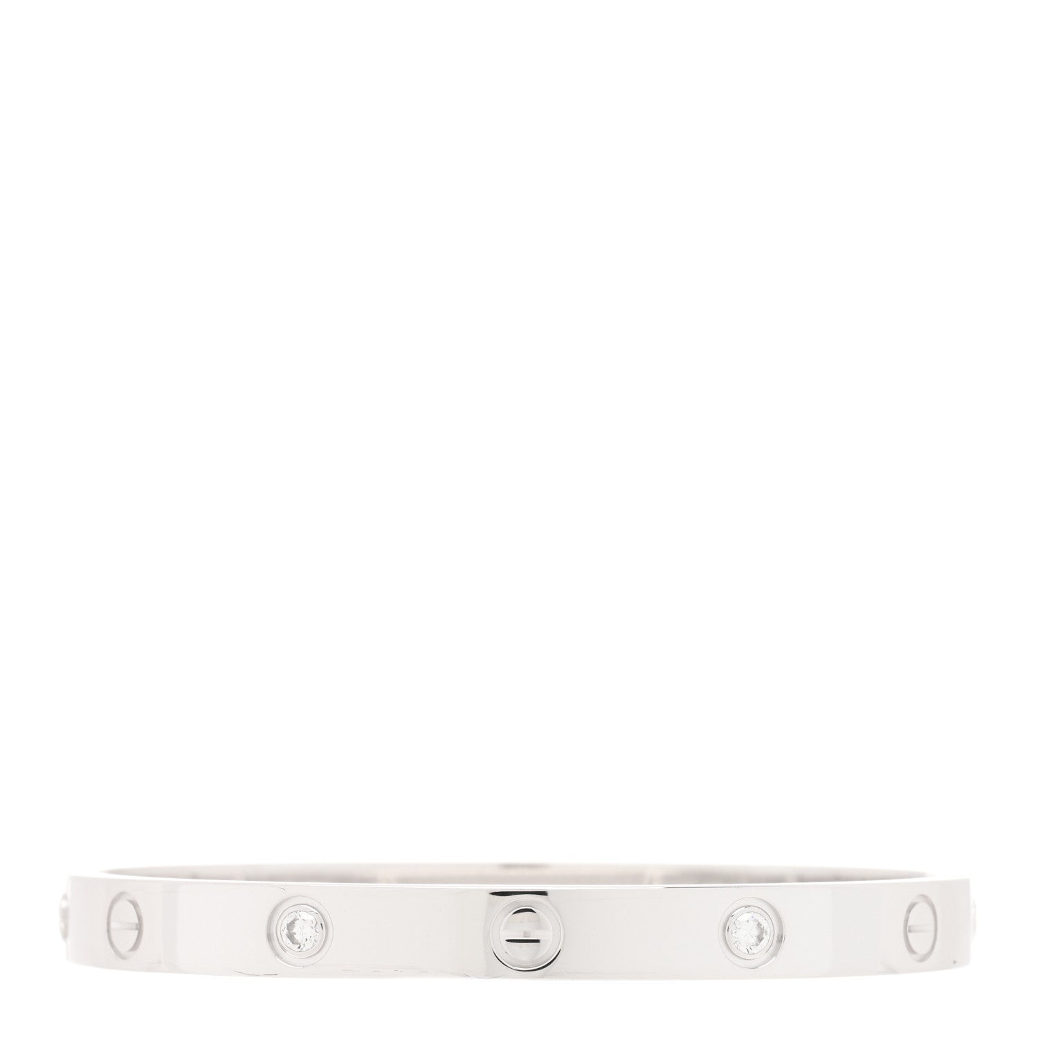 Cartier 18K White Gold 4 Diamond LOVE Bracelet 17 1 of 5