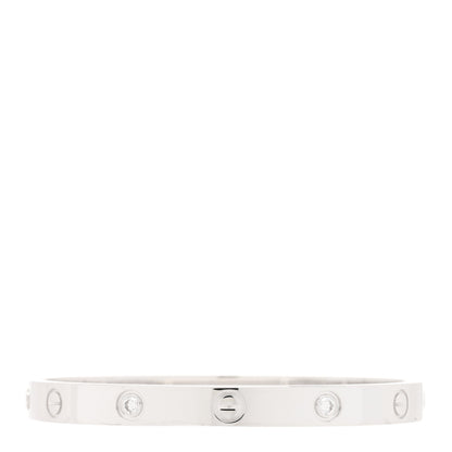 Cartier 18K White Gold 4 Diamond LOVE Bracelet 17 1 of 5