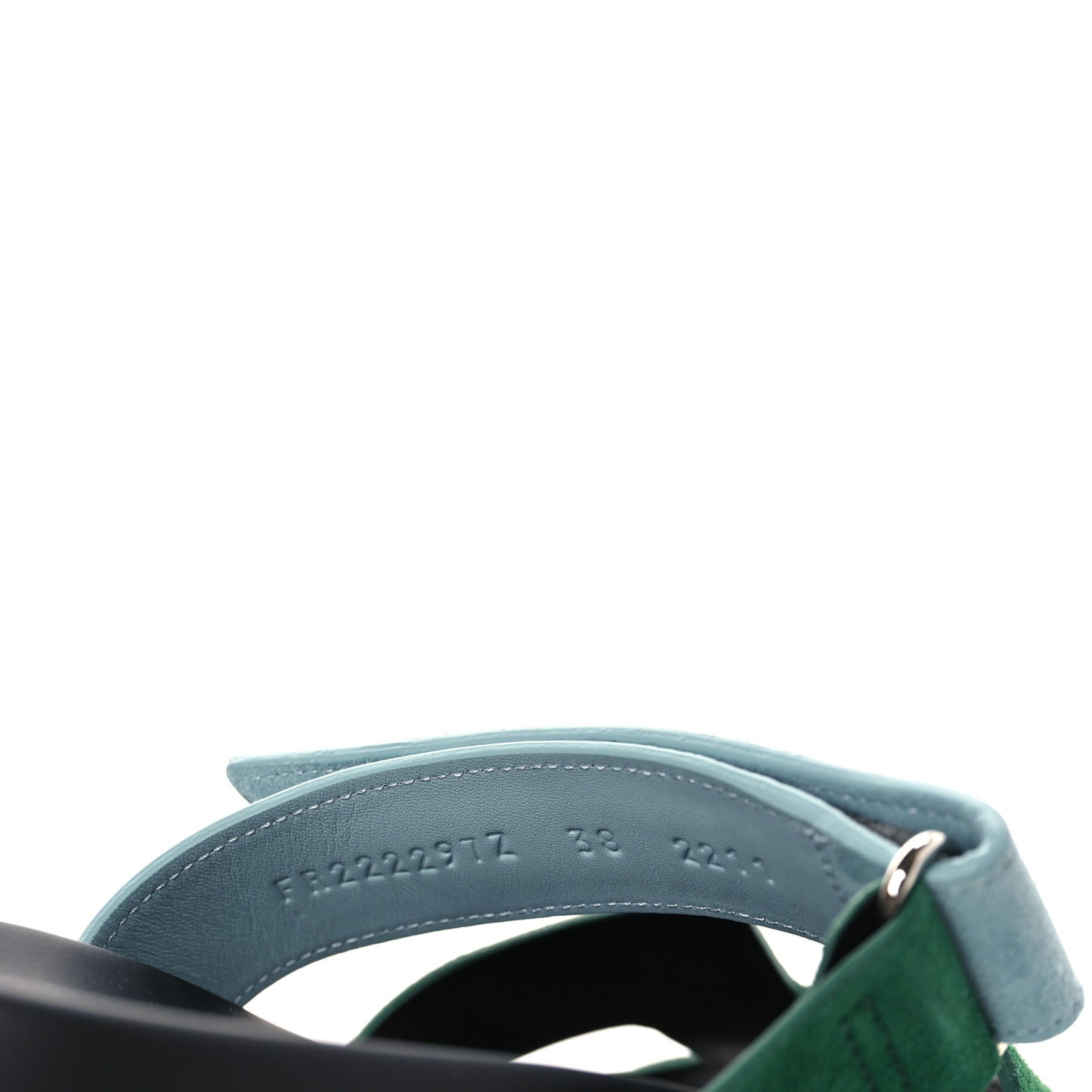 Suede Goatskin Womens Chypre Sandals 38 Vert Cactus Vert d'eau