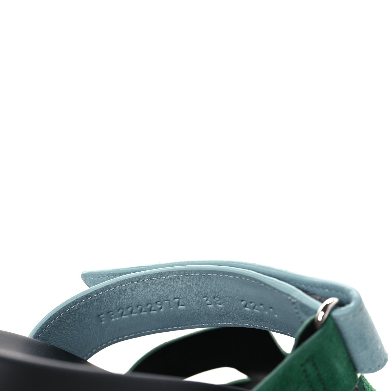 Hermes Suede Goatskin Womens Chypre Sandals 38 Vert Cactus Vert d'eau 8 of 8