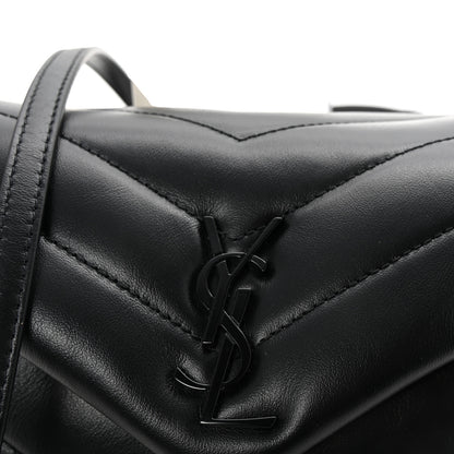 Saint Laurent Calfskin Y Quilted Monogram Monochrome Toy Loulou Crossbody Bag Black 7 of 10