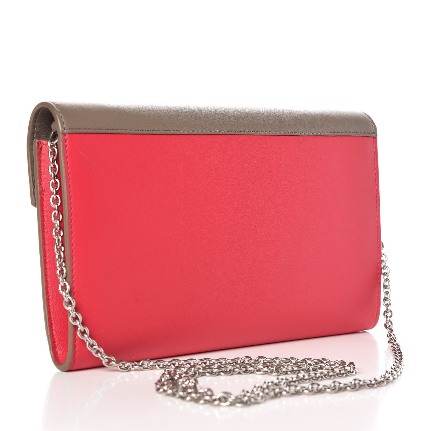 Lambskin Large Diagonal Flap On Chain Souris Dark Pink
