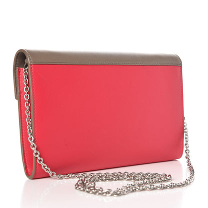 Celine Lambskin Large Diagonal Flap On Chain Souris Dark Pink 3 of 9
