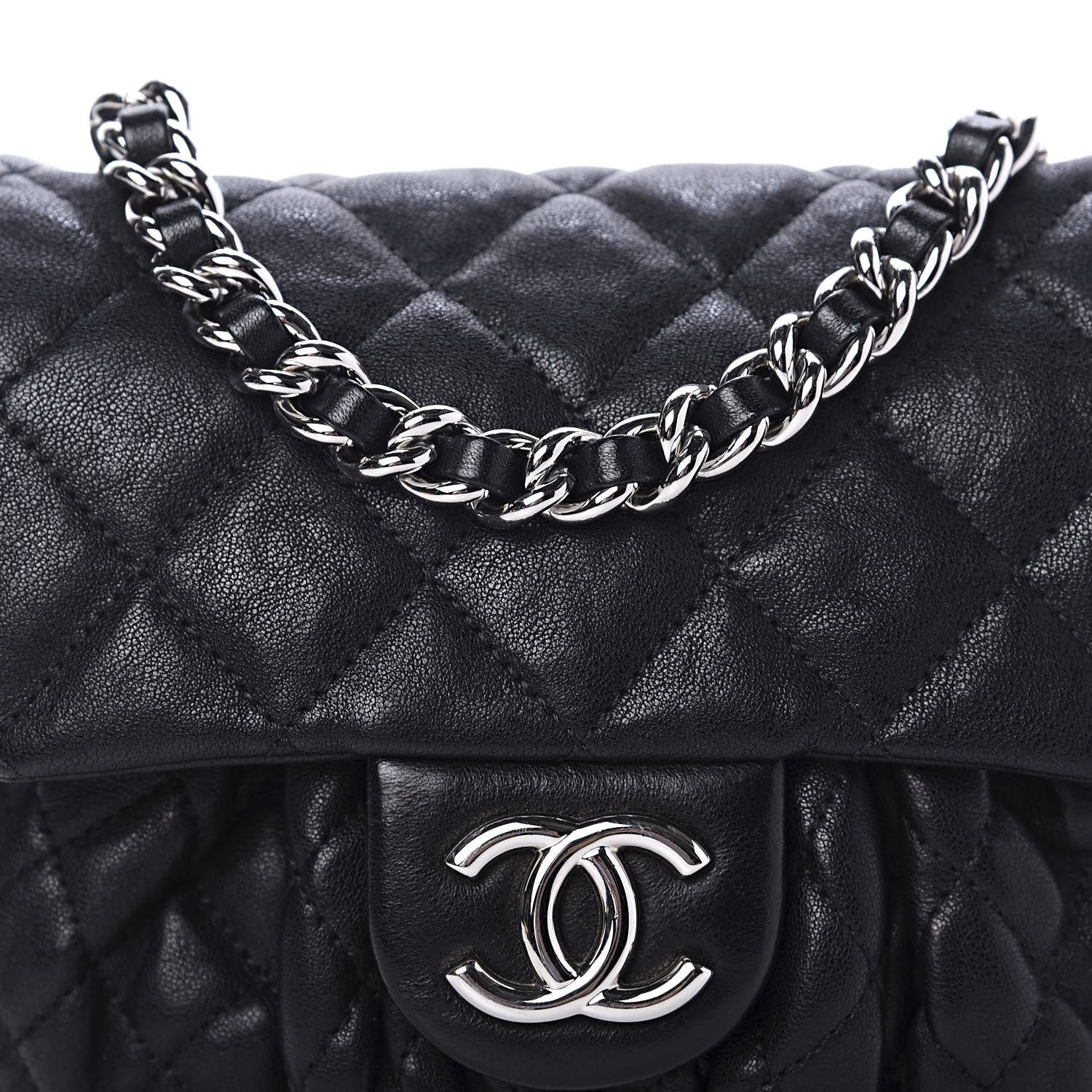 Chanel Washed Lambskin Quilted Mini Chain Around Flap Black 10 of 10