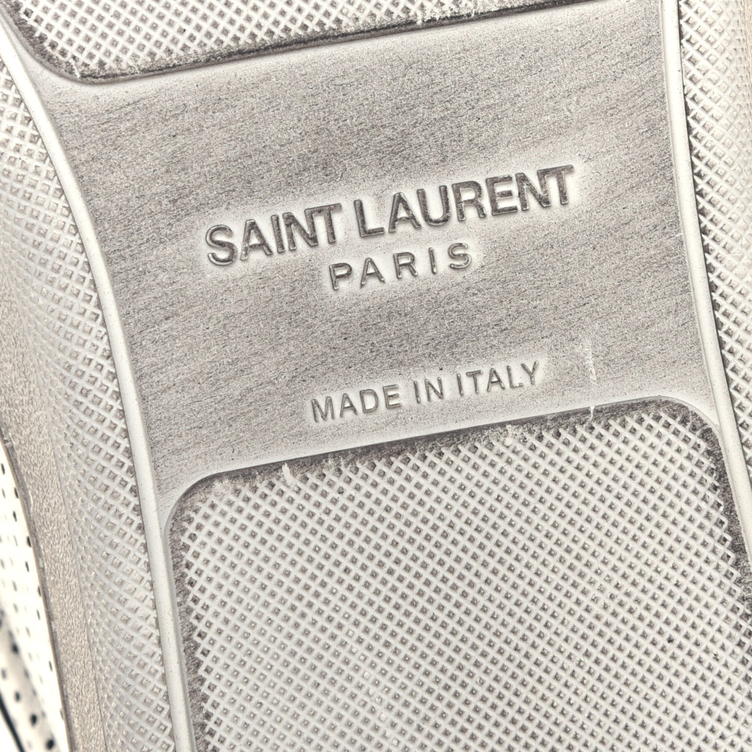 Saint Laurent Metallic Calfskin Perforated Court Classic SL/10H High Top Sneakers 39 Silver 6 of 10
