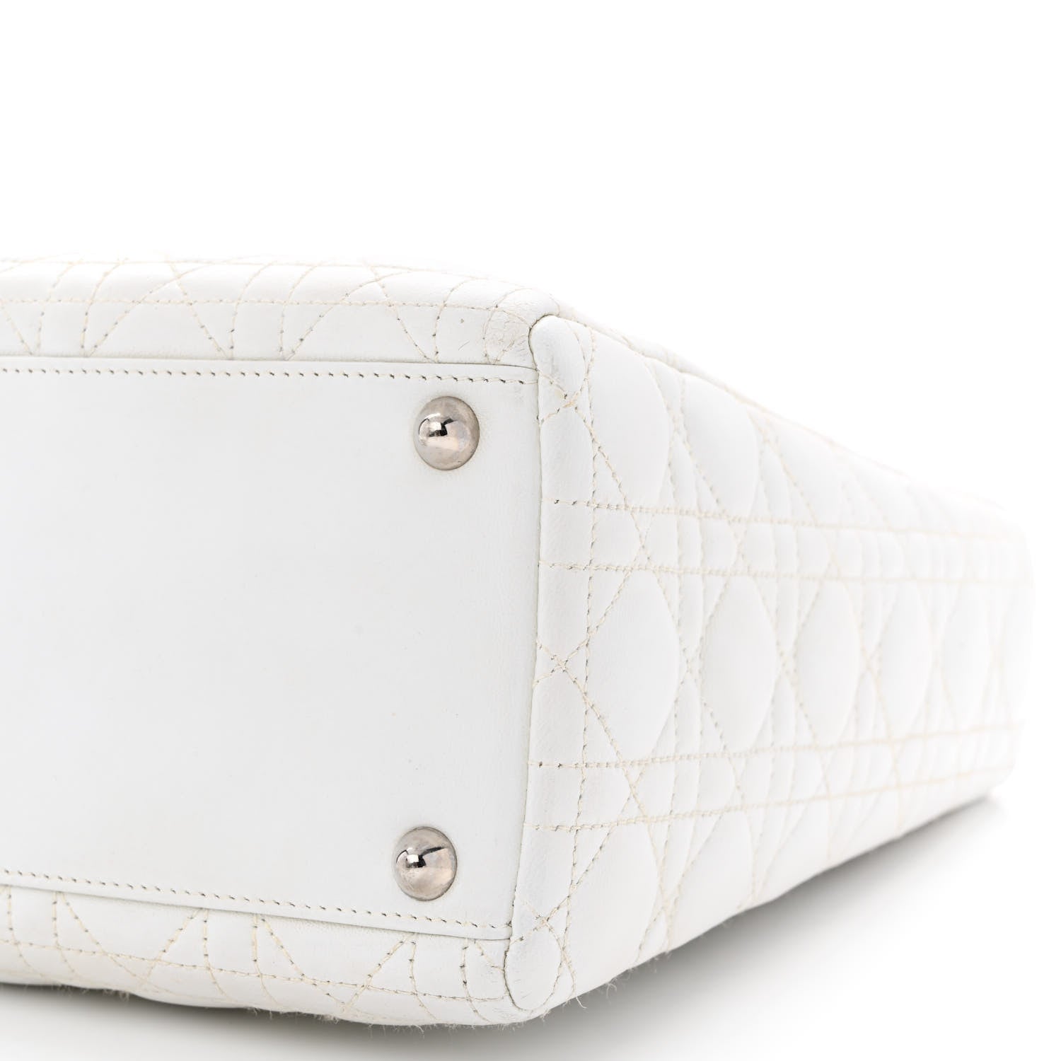 Christian Dior Lambskin Cannage Large Lady Dior White 10 of 14