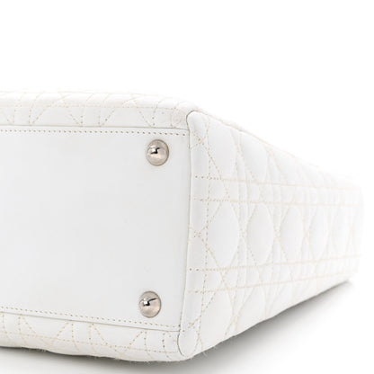 Christian Dior Lambskin Cannage Large Lady Dior White 10 of 14