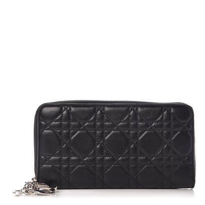 Christian Dior Lambskin Cannage Voyageur Wallet Black 1 of 18