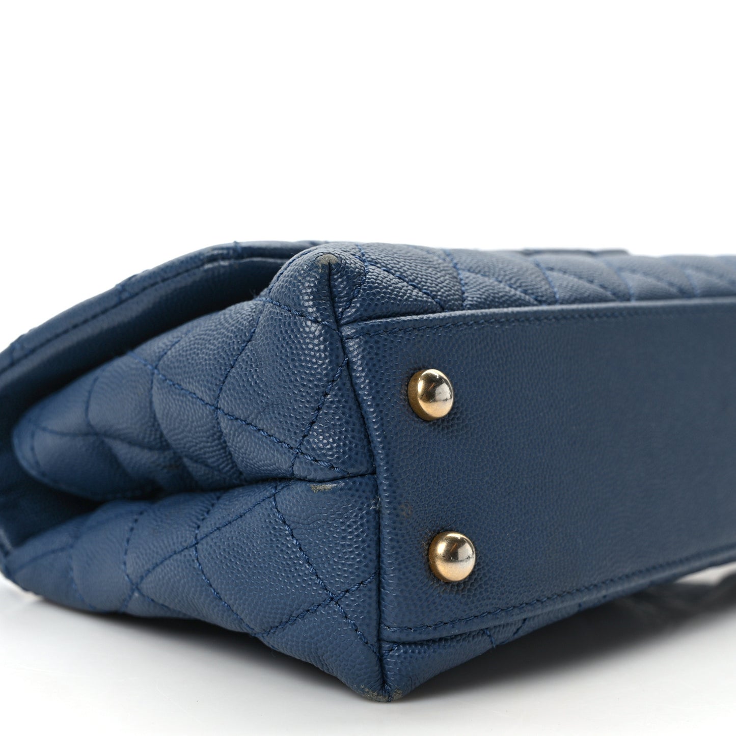 Caviar Quilted Mini Coco Handle Flap Blue