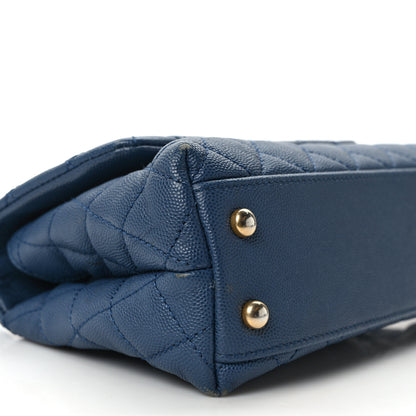 Chanel Caviar Quilted Mini Coco Handle Flap Blue 9 of 14