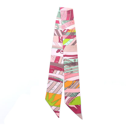 Hermes Silk Astrologie Nouvelle Twilly Rose Framboise Pistache 2 of 4