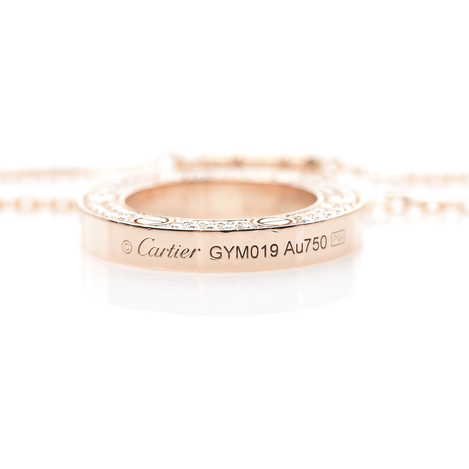 Cartier 18K Pink Gold Diamond LOVE Paved Necklace 6 of 6