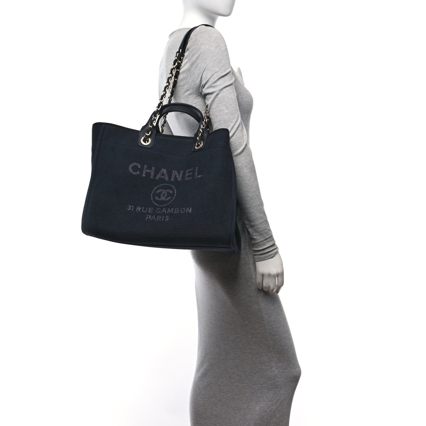 Mixed Fibers Medium Deauville Tote Black