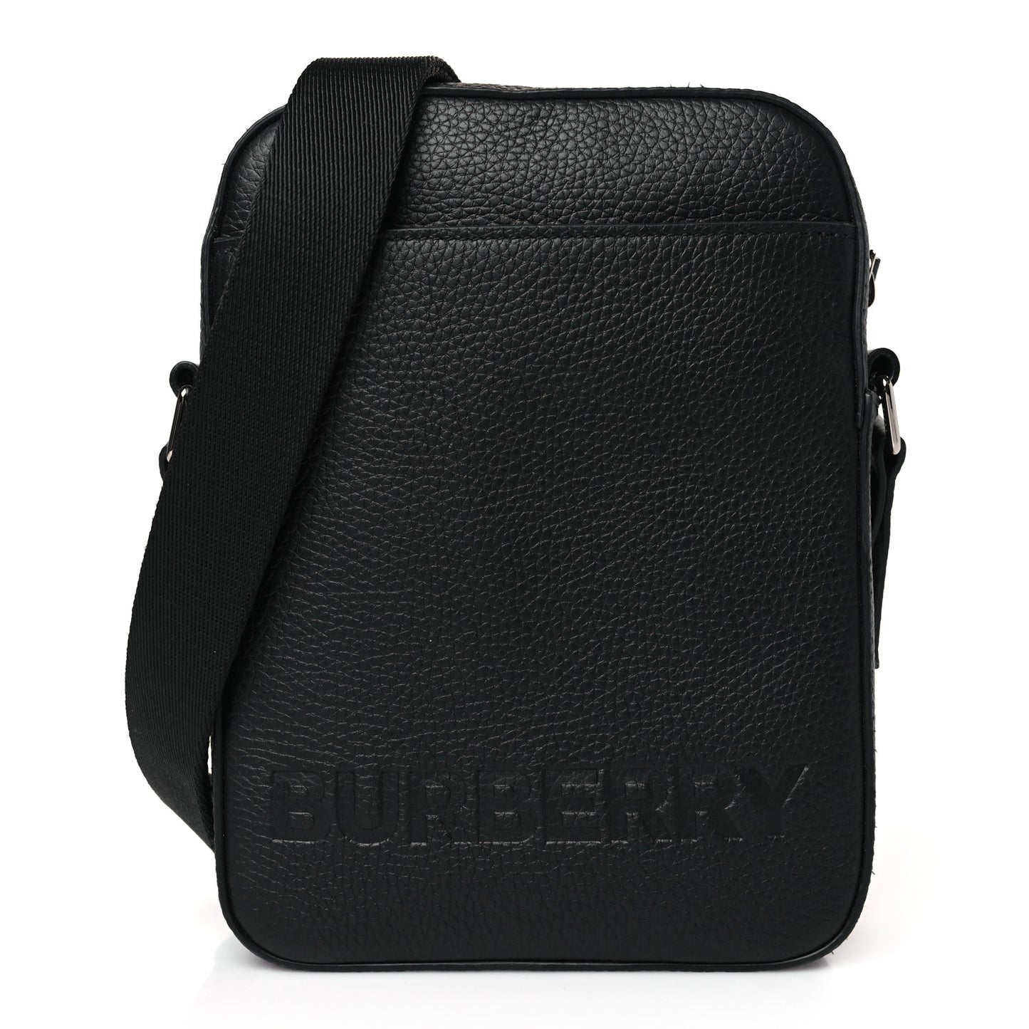 Pebbled Calfskin Logo Embossed Thornton Messenger Bag
