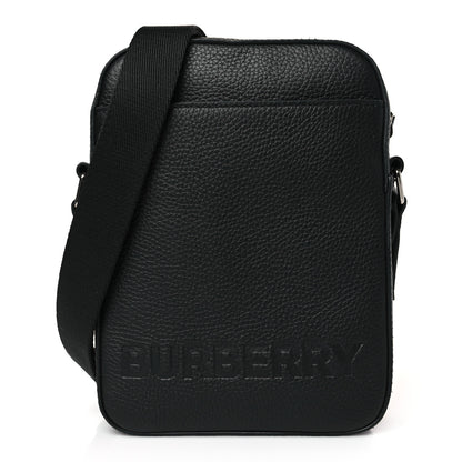 Burberry Pebbled Calfskin Logo Embossed Thornton Messenger Bag 1 of 8
