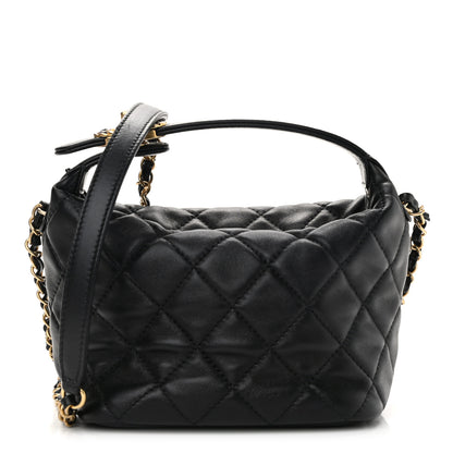 Chanel Lambskin Quilted Small Perfect Meeting Hobo Black 1 of 10