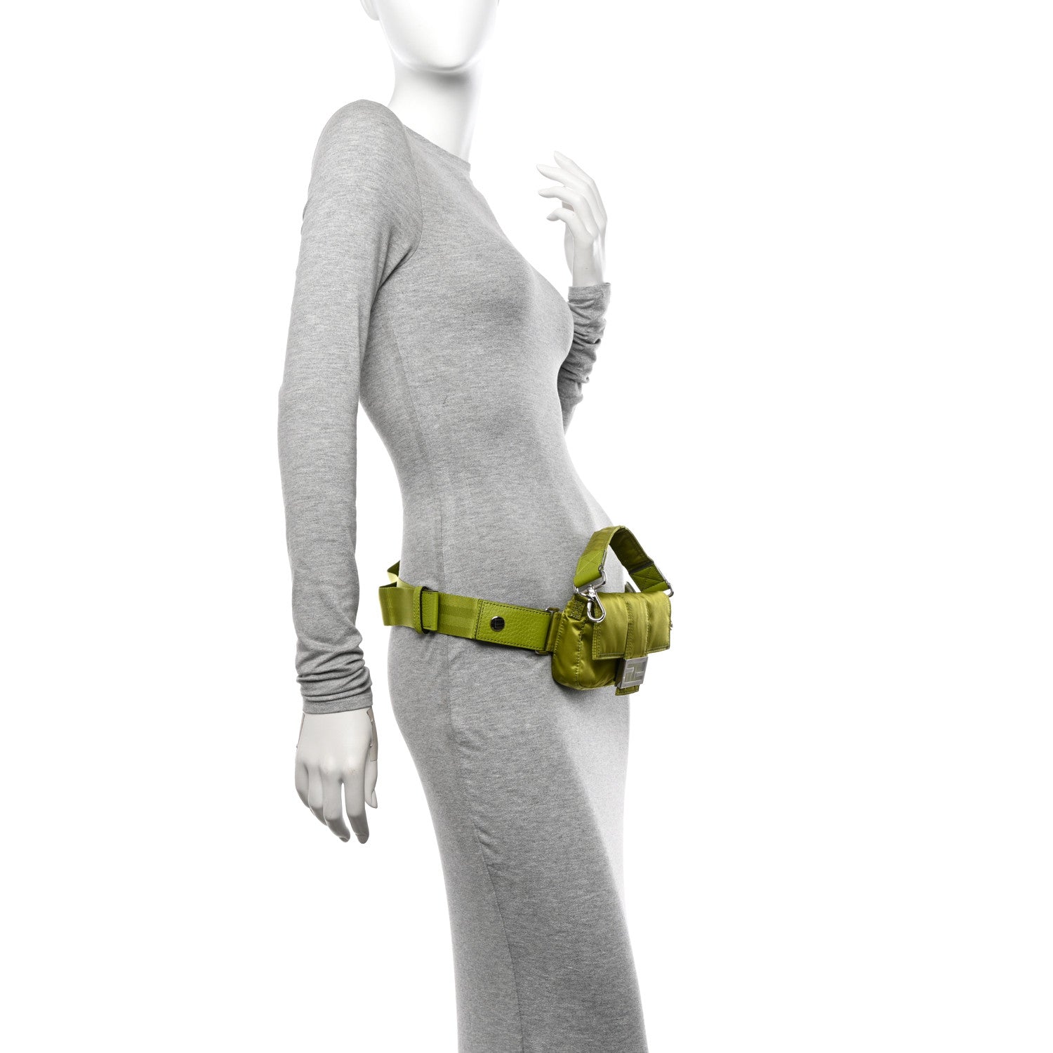 Fendi X PORTER Nylon Cuoio Roma Mini Phone Baguette Belt Bag Wasabi 2 of 10