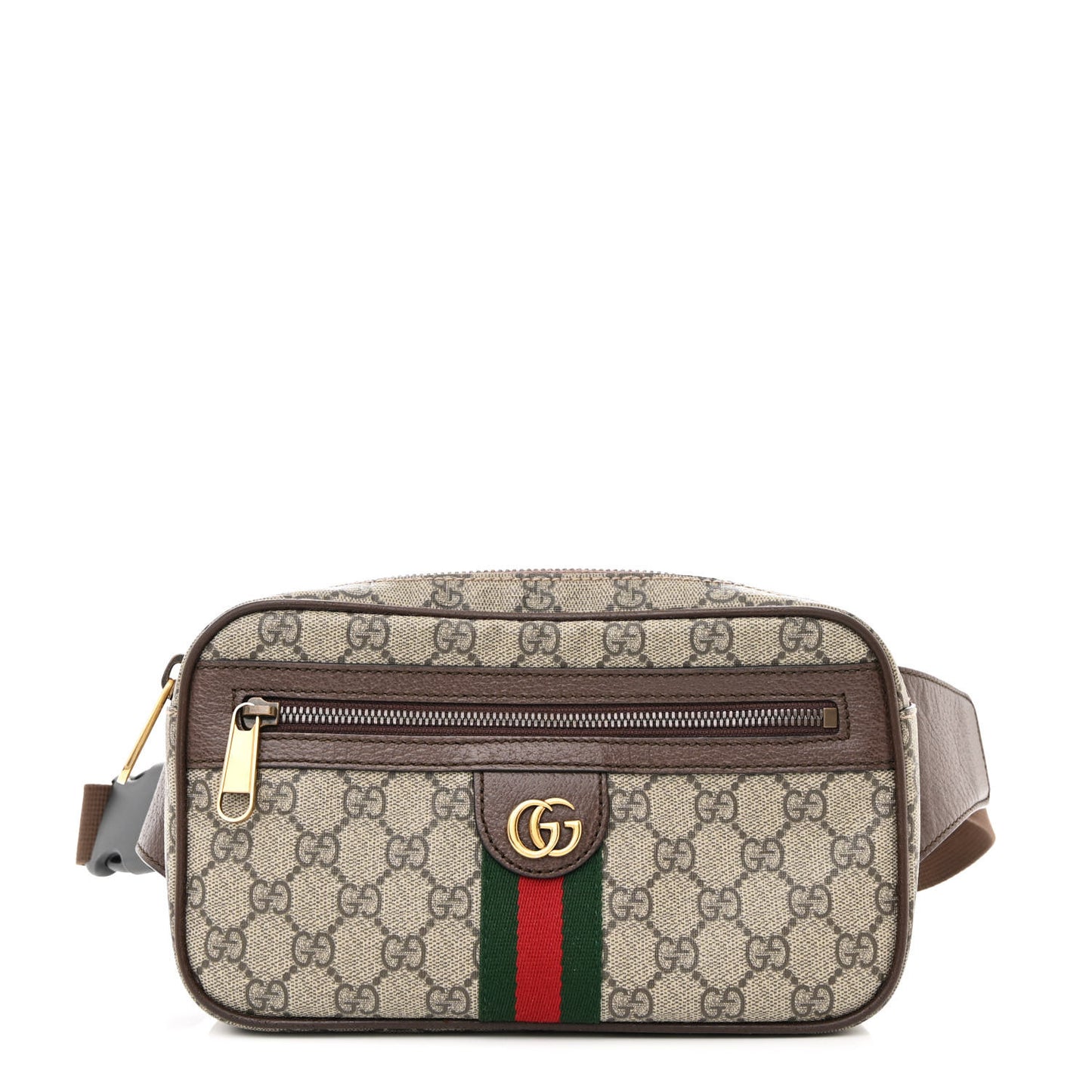 Soft GG Supreme Monogram Medium Ophidia Belt Bag Dark Brown