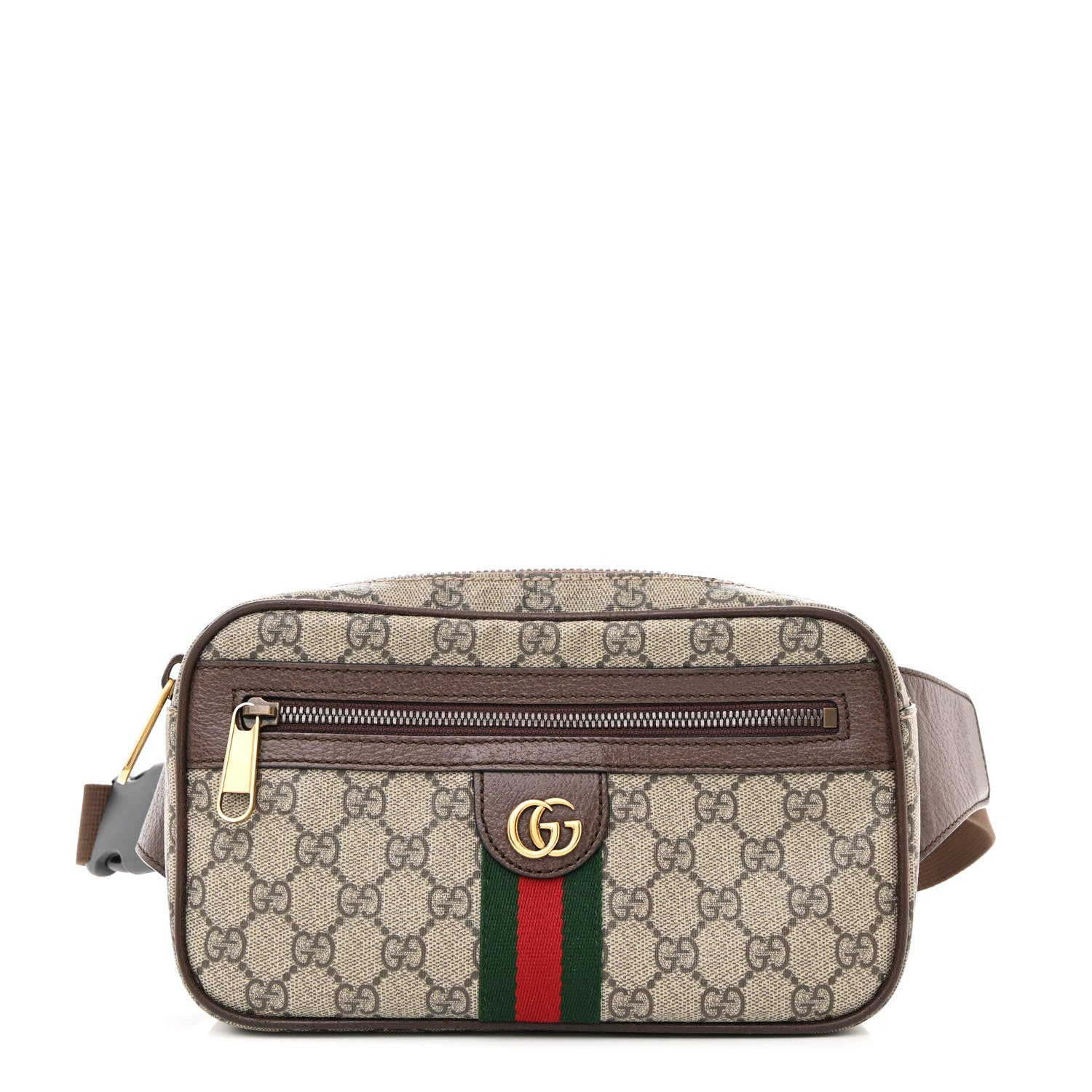 Gucci Soft GG Supreme Monogram Medium Ophidia Belt Bag Dark Brown 1 of 10