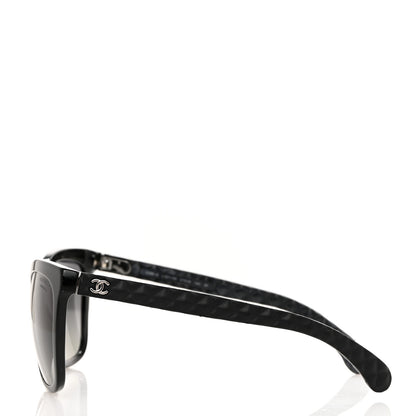 Chanel Acetate Quilted Polarized Butterfly CC Sunglasses 5288-Q Black 3 of 8
