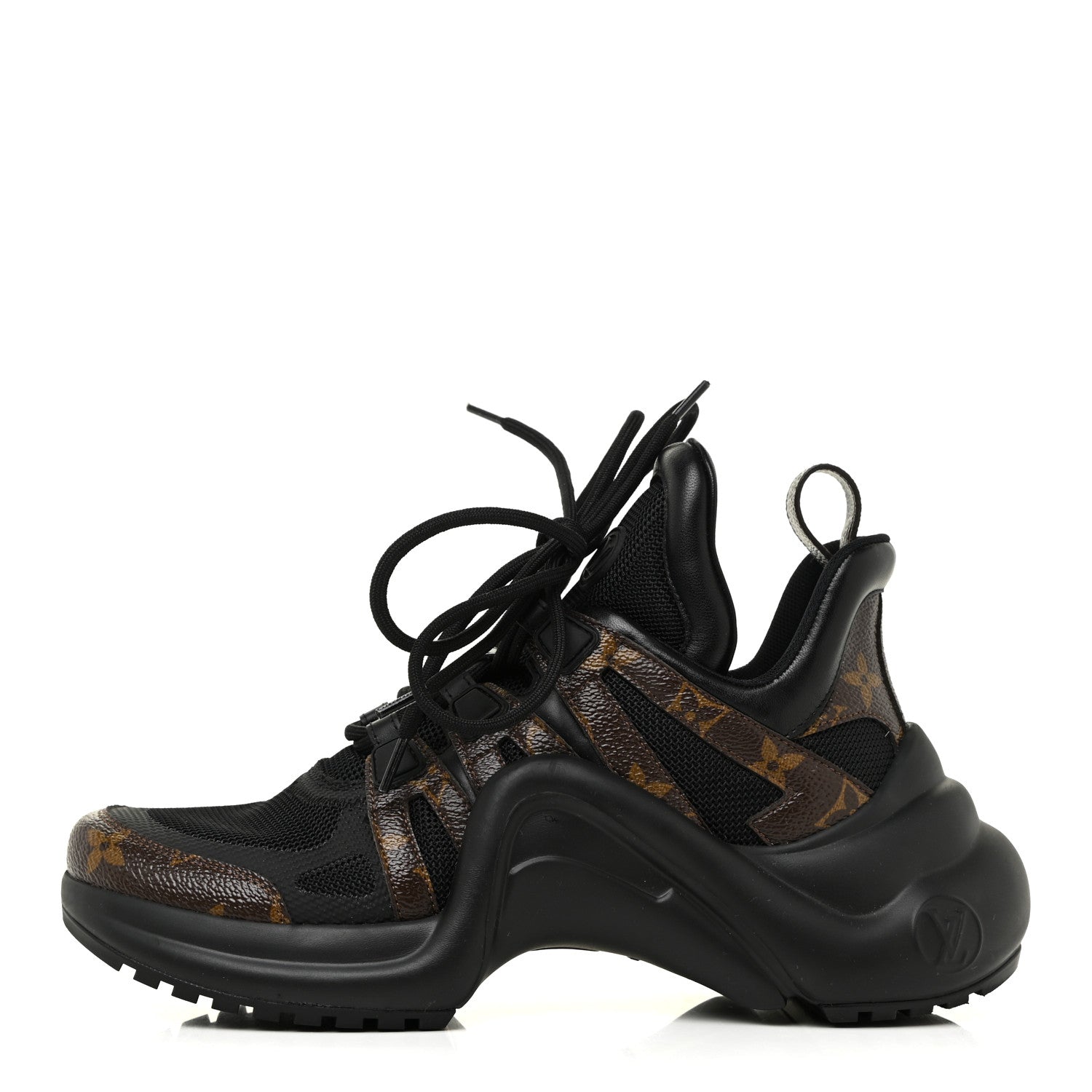 Louis Vuitton Calfskin Patent Monogram LV Archlight Sneakers 38 Black 1 of 8