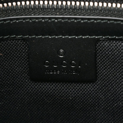 Gucci GG Supreme Monogram Appia Calfskin Web Flat Messenger Bag Black Grey 6 of 10