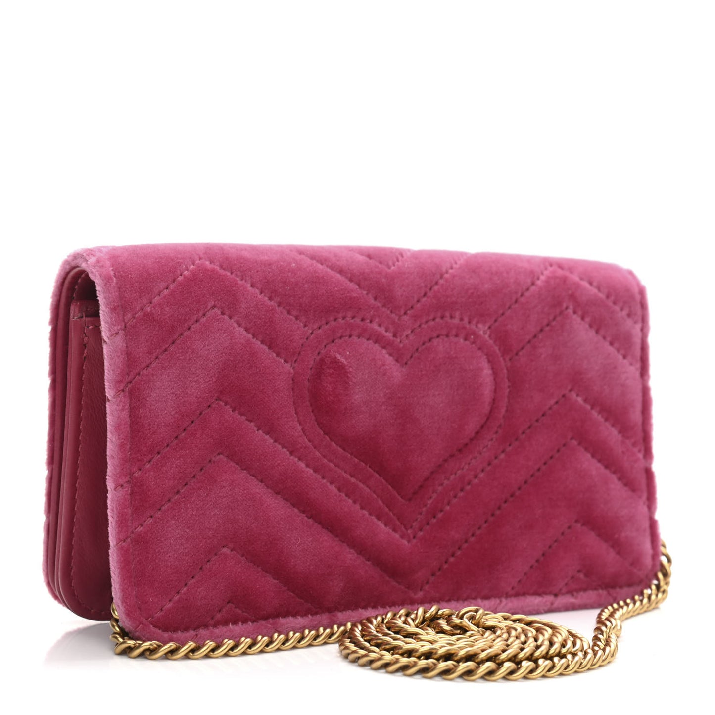 Velvet Matelasse Love Embroidered GG Marmont Mini Bag Light Raspberry Rose