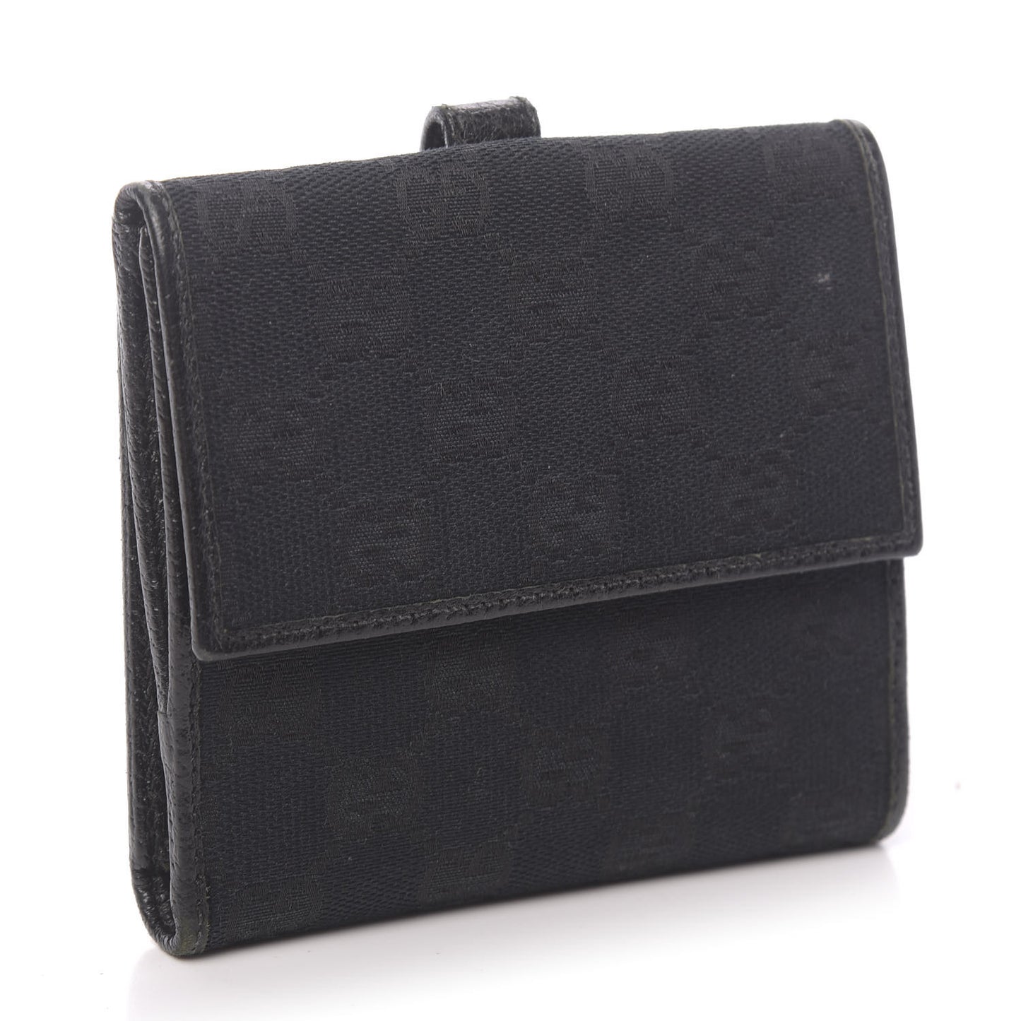 Monogram Piston Lock Compact Wallet Black