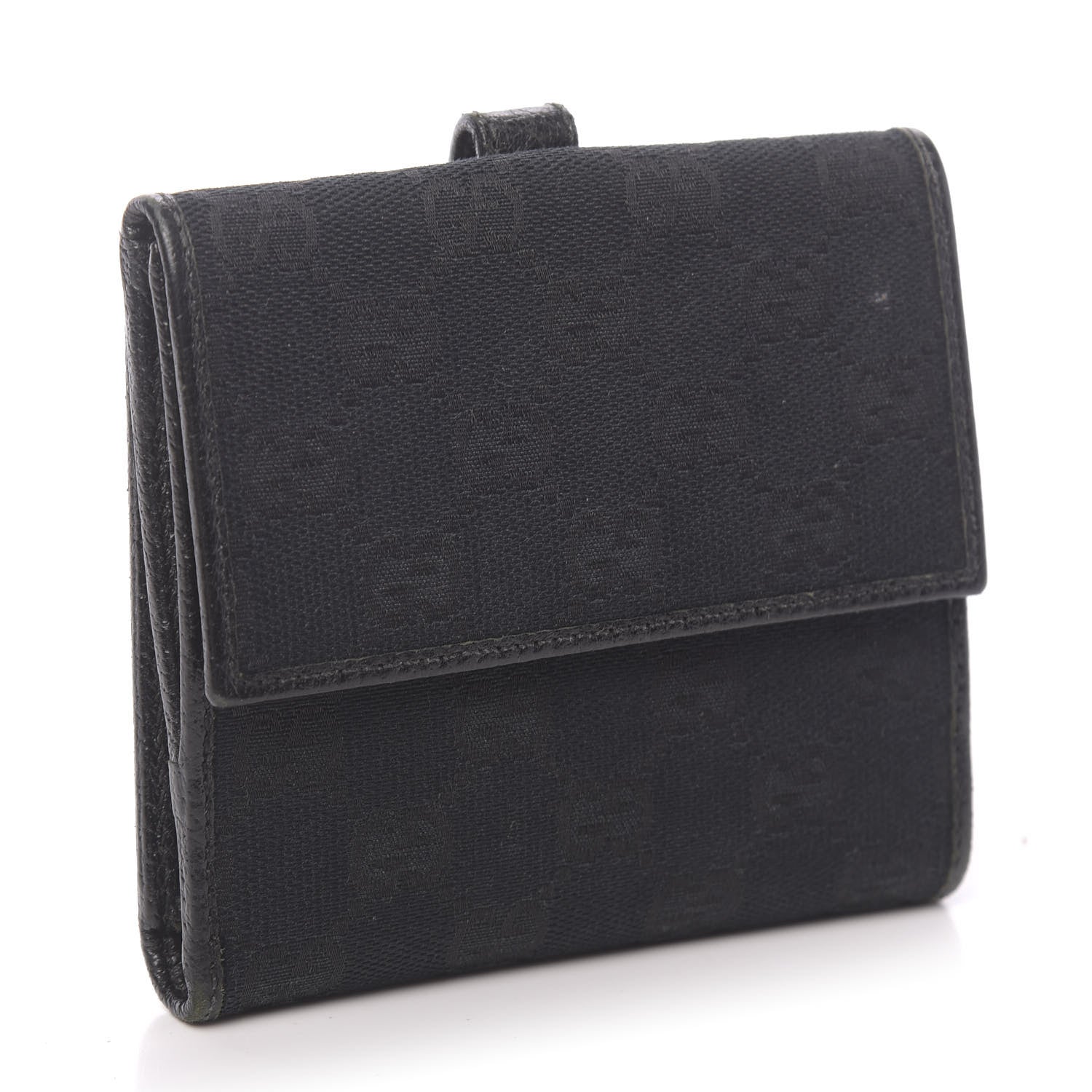 Gucci Monogram Piston Lock Compact Wallet Black 3 of 8