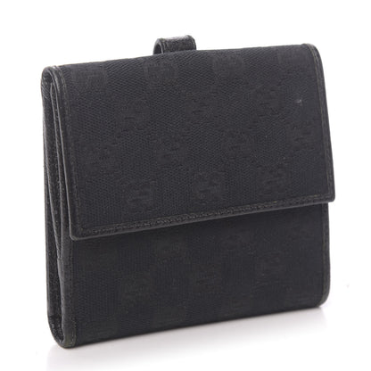 Gucci Monogram Piston Lock Compact Wallet Black 3 of 8