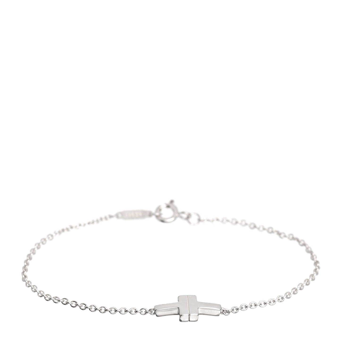 Sterling Silver T Two Single Chain Bracelet