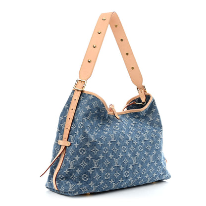 Louis Vuitton Monogram Denim CarryAll MM Blue 4 of 11