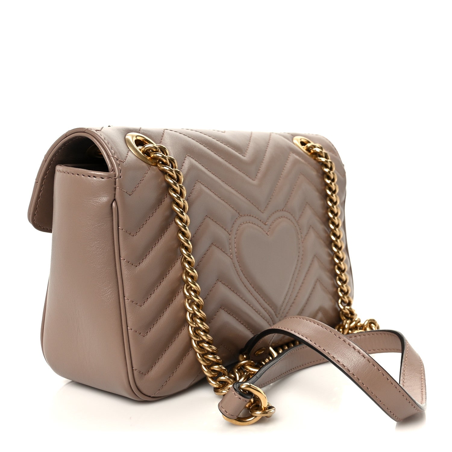 Gucci Calfskin Matelasse Small GG Marmont Shoulder Bag Porcelain Rose 3 of 11