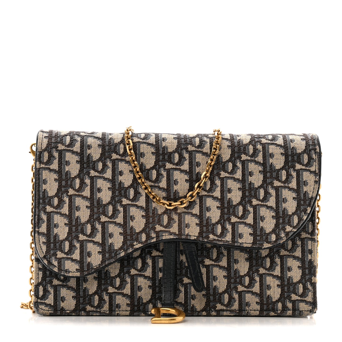 Oblique Saddle Chain Pouch Blue