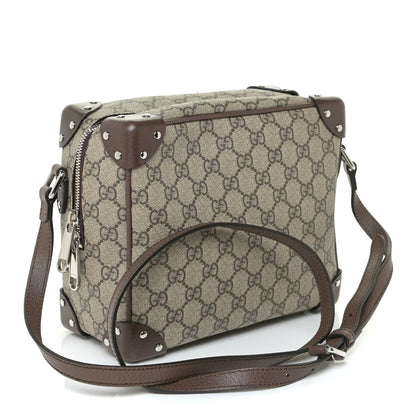 Gucci GG Supreme Monogram Textured Calfskin Square Messenger Bag Beige Ebony New Acero 3 of 12