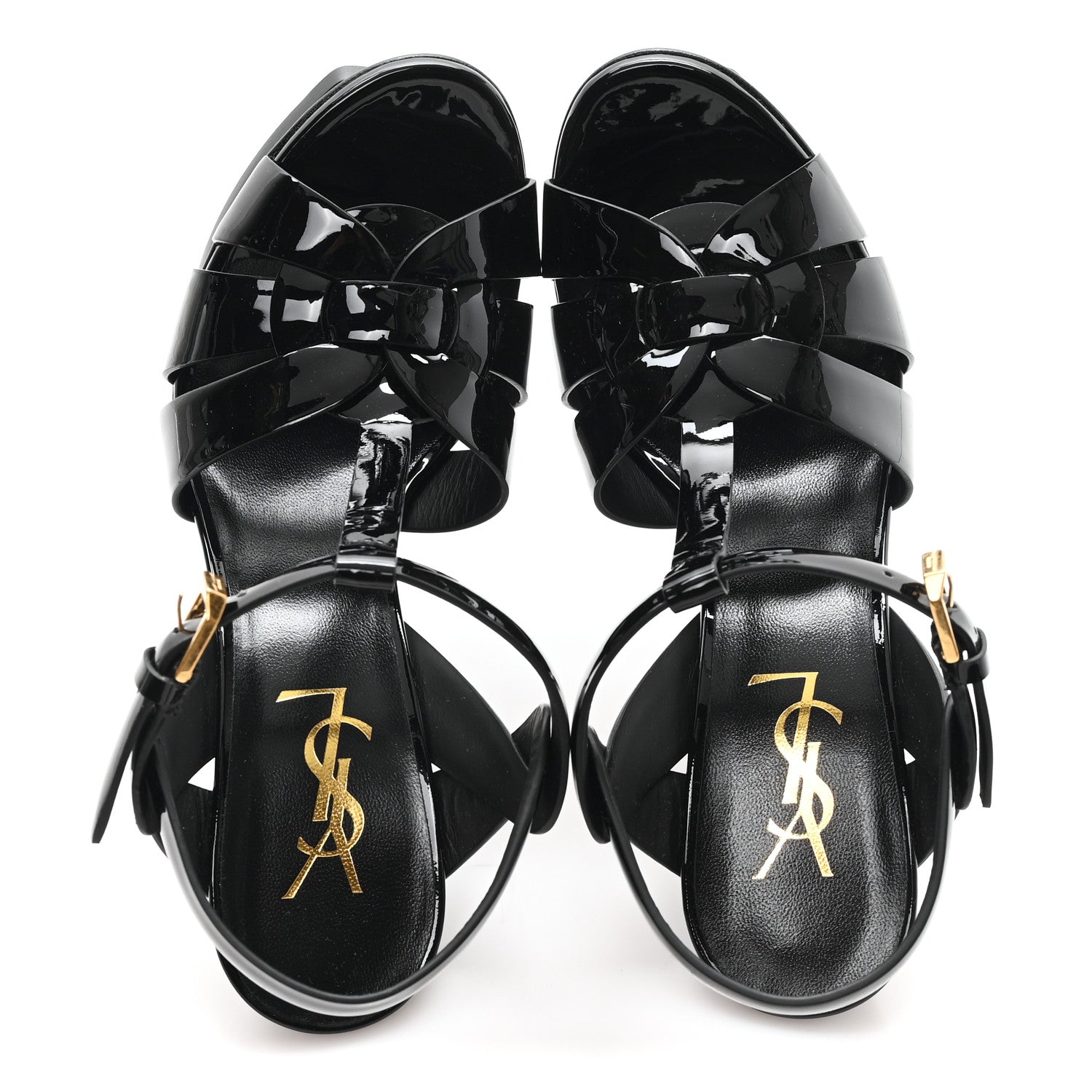 Saint Laurent Patent Tribute 105 Platform Sandals 36 Black 5 of 10