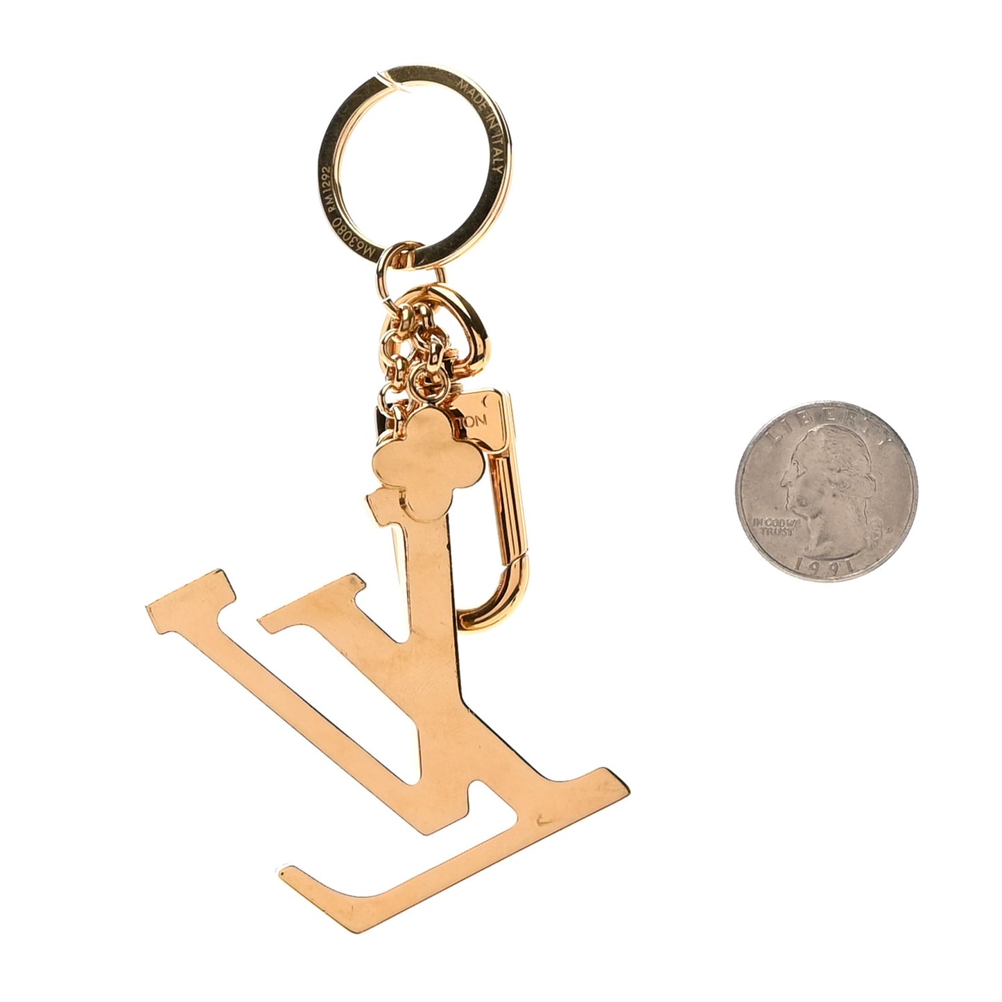 Metal Taurillon LV Capucines Bag Charm Key Holder Black