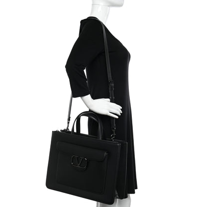 Valentino Garavani Calfskin Tonal Vlogo Briefcase Black 2 of 10